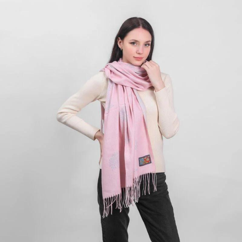 Celtic Tree Two Tone Scarf Pink